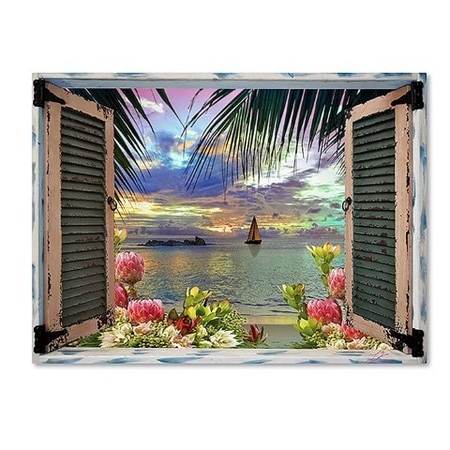 TRADEMARK FINE ART Leo Kelly 'Tropical Window to Paradise III' Canvas Art, 35x47 MA0864-C3547GG